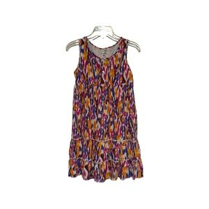 Youth Girls D-Signed Tiered Ruffle Dress Geometric Print Sz XL